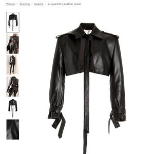 Materiel Cropped Leather Jacket Black M